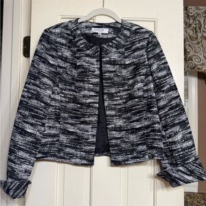 Kasper Black and White Textured Blazer